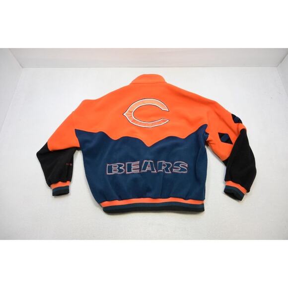 VTG 80's 90's Pro Elite Chicago Bears Full Zip Fleece Jacket Mens Size XL - Picture 13 of 14